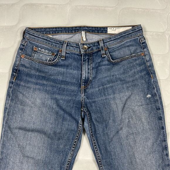Rag & Bone Jean Women’s 28 Blue Dre Low Rise Slim Boyfriend Denim Distressed - Picture 2 of 11